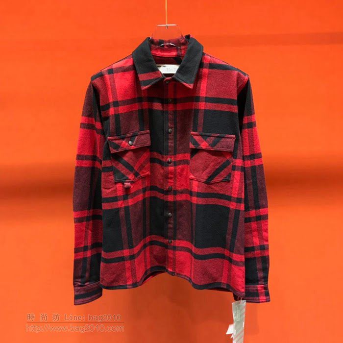 OffWhite男裝 19-20FW新款 最高品質 off男士格子襯衣  tzy2333